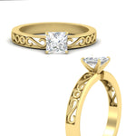 Load image into Gallery viewer, princess-cut-filigree-single-stone-engagement-ring-in-yellow-gold-FDENS3289PRRANGLE3-NL-YG.jpg?v=1763370607
