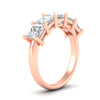 Load image into Gallery viewer, princess-cut-five-stone-diamond-band-4-carat-in-rose-gold-fdwb8008prangle2-4.00ct-nl-rg