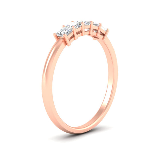 princess-cut-five-stone-diamond-ring-half-carat-in-rose-gold-fdwb8008prangle2-0.50ct-nl-rg