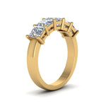Load image into Gallery viewer, princess-cut-five-stone-wedding-anniversary-ring-(2-ct.)-in-yellow-gold-FD8008PRB-2CT-NL-YG.jpg
