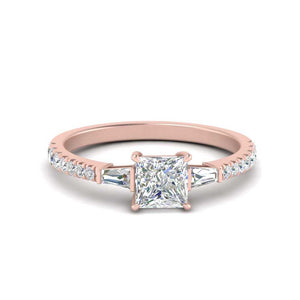 Delicate Antique Pave Princess Cut Diamond Ring