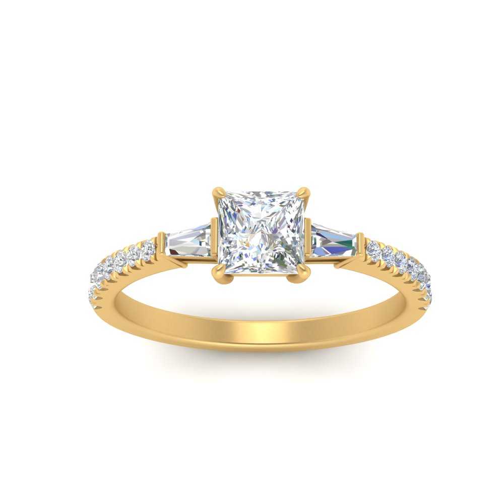 Delicate Antique Pave Princess Engagement Ring