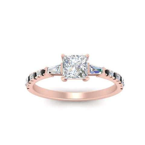 Delicate Antique Pave Princess Engagement Ring