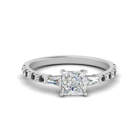 Delicate Antique Pave Princess Engagement Ring