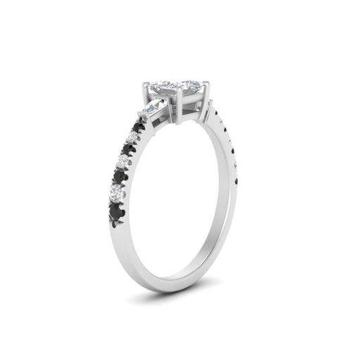 Delicate Antique Pave Princess Engagement Ring