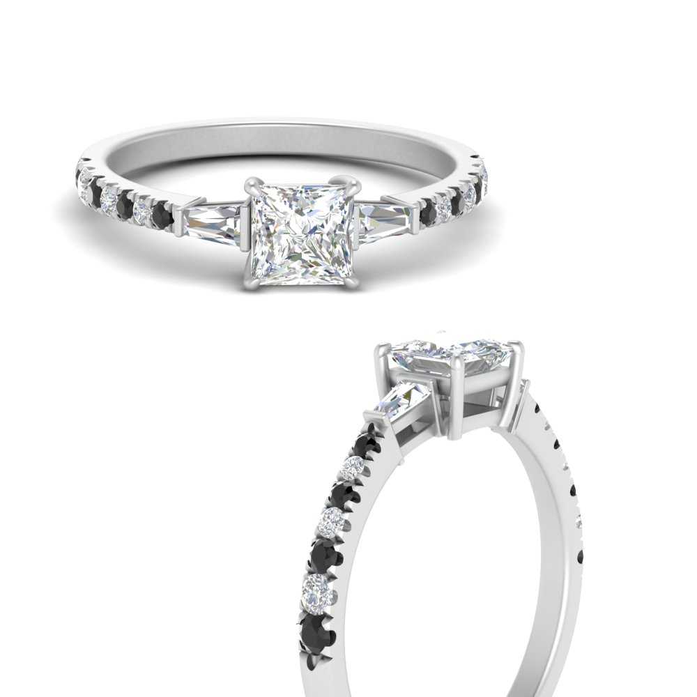 Delicate Antique Pave Princess Cut Diamond Ring