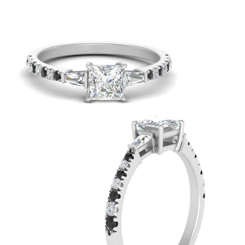 Delicate Antique Pave Princess Cut Diamond Ring