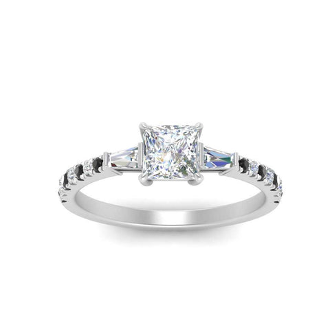 Delicate Antique Pave Princess Engagement Ring