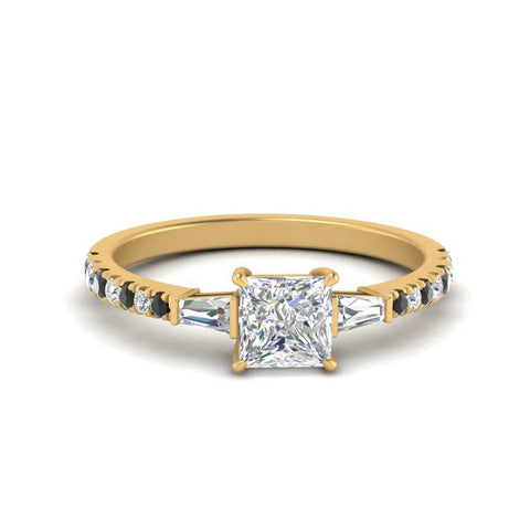 Delicate Antique Pave Princess Cut Diamond Ring