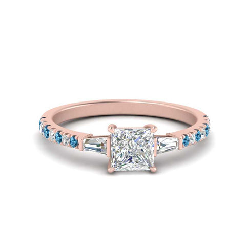 Delicate Antique Pave Princess Cut Diamond Ring