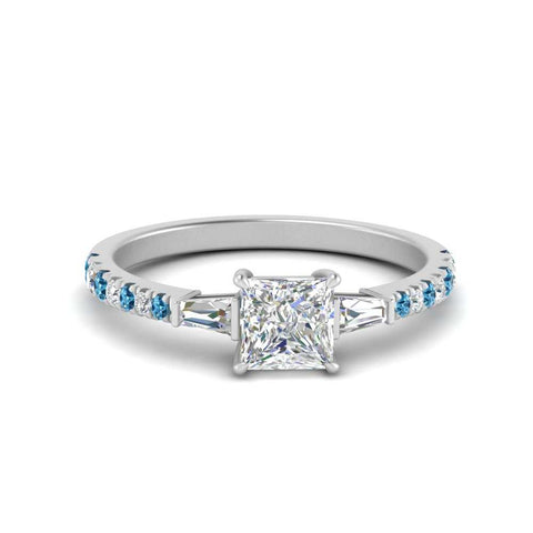 Delicate Antique Pave Princess Engagement Ring