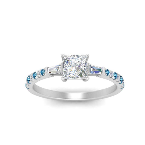 Delicate Antique Pave Princess Engagement Ring
