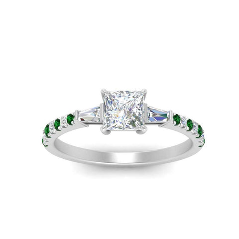 Delicate Antique Pave Princess Cut Diamond Ring
