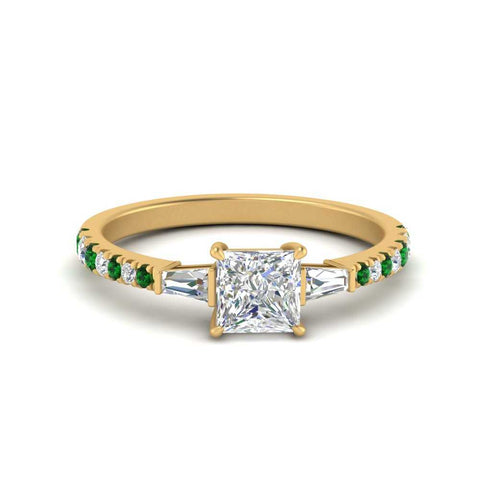 Delicate Antique Pave Princess Cut Diamond Ring