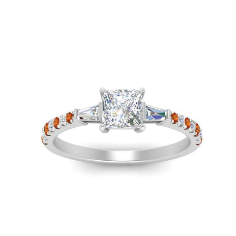 Delicate Antique Pave Princess Engagement Ring