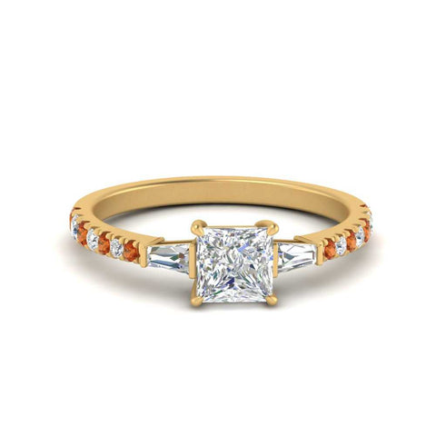 Delicate Antique Pave Princess Engagement Ring