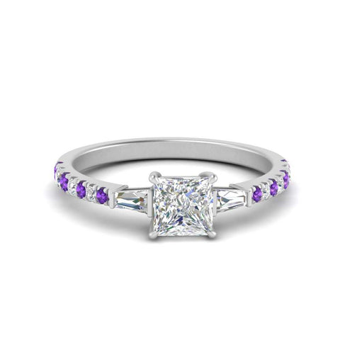 Delicate Antique Pave Princess Cut Diamond Ring