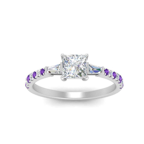 Delicate Antique Pave Princess Engagement Ring