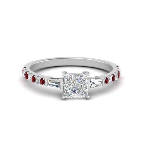 Delicate Antique Pave Princess Engagement Ring