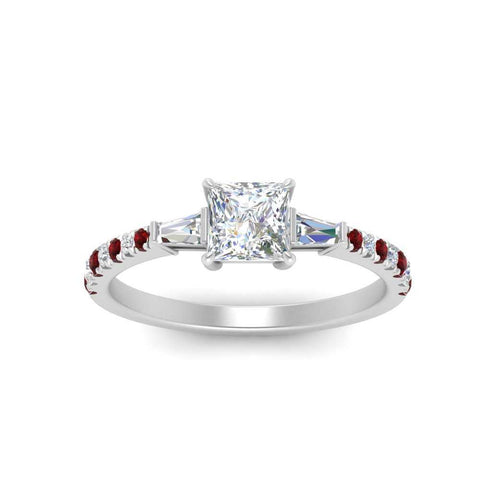 Delicate Antique Pave Princess Engagement Ring
