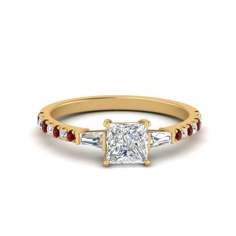 Delicate Antique Pave Princess Engagement Ring