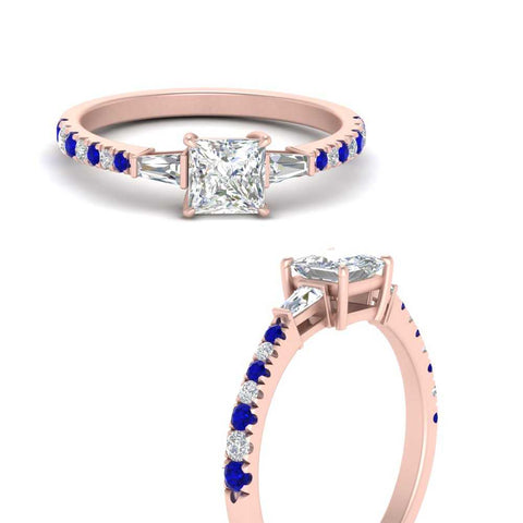 Delicate Antique Pave Princess Cut Diamond Ring