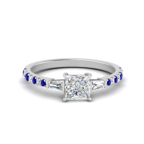 Delicate Antique Pave Princess Engagement Ring