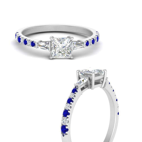 Delicate Antique Pave Princess Engagement Ring