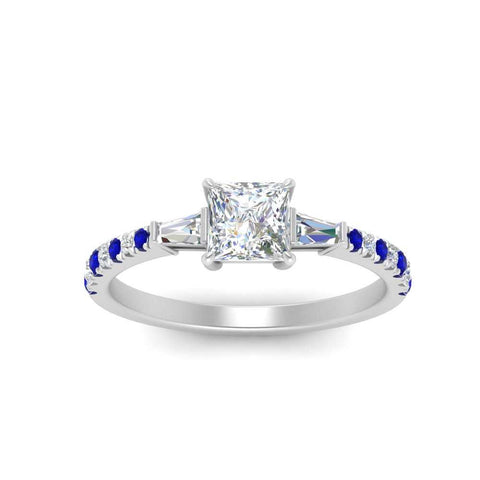 Delicate Antique Pave Princess Engagement Ring