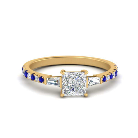 Delicate Antique Pave Princess Engagement Ring