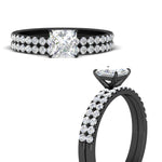 Load image into Gallery viewer, princess-cut-french-pave-diamond-wedding-ring-set-in-black-gold-FD11408PRANGLE3-NL-BG?v=1763104308