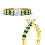 Load image into Gallery viewer, princess-cut-french-pave-emerald-wedding-ring-set-in-yellow-gold-FD11408PRGEMGRANGLE3-NL-YG_406c376f-a904-43d0-a39e-accf7362c4be?v=1763104455
