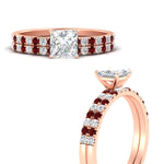 Load image into Gallery viewer, princess-cut-french-pave-ruby-wedding-ring-set-in-rose-gold-FD11408PRGRUDRANGLE3-NL-RG?v=1763104308