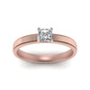 Load image into Gallery viewer, princess-cut-glossy-milgrain-single-stone-anniversary-diamond-ring-in-14K-rose-gold-FD-ENR8985PRRANGLE5-NL-RG