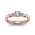 Thumbnail 16 - princess-cut-glossy-milgrain-single-stone-anniversary-diamond-ring-in-14K-rose-gold-FD-ENR8985PRRANGLE5-NL-RG