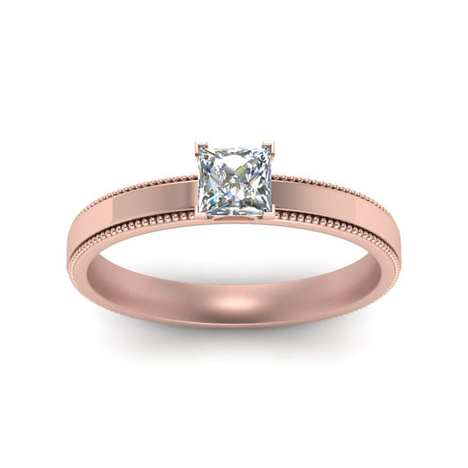 princess-cut-glossy-milgrain-single-stone-anniversary-diamond-ring-in-14K-rose-gold-FD-ENR8985PRRANGLE5-NL-RG
