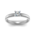 Load image into Gallery viewer, Single Stone Princess Cut Milgrain Engagement Ring

