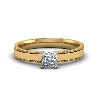 single-stone-princess-cut-milgrain-engagement-ring-in-14K-white-gold-FD-ENR8985PRR-NL-WG
