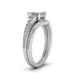 Load image into Gallery viewer, princess-cut-graduated-channel-diamond-wedding-set-in-FD122866PR-NL-WG

