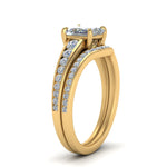 Load image into Gallery viewer, princess-cut-graduated-channel-diamond-wedding-set-in-FD122866PR-NL-YG

