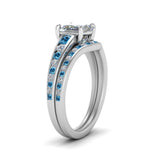 Load image into Gallery viewer, princess-cut-graduated-channel-diamond-wedding-set-with-blue-topaz-in-FD122866PRGICBLTO-NL-WG
