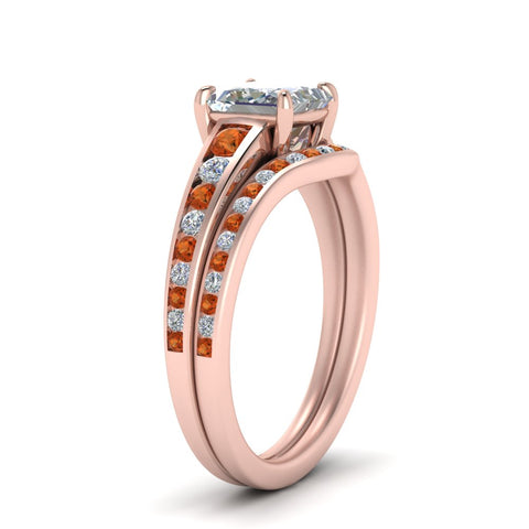 princess-cut-graduated-channel-diamond-wedding-set-with-orange-sapphire-in-FD122866PRGSAOR-NL-RG