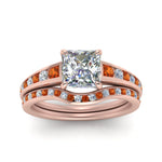 Load image into Gallery viewer, princess-cut-graduated-channel-diamond-wedding-set-with-orange-sapphire-in-FD122866PRGSAOR-NL-RG
