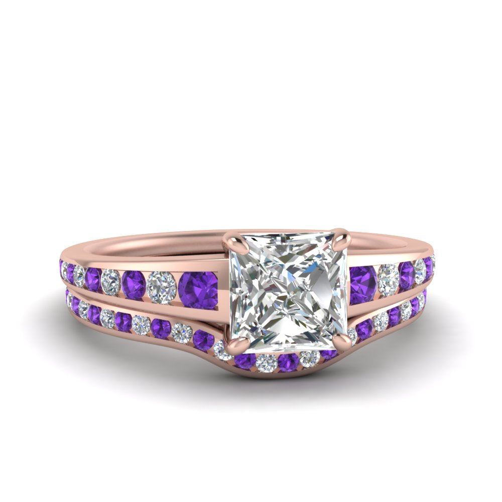 princess-cut-graduated-channel-diamond-wedding-set-with-purple-topaz-in-FD122866PRGVITO-NL-RG