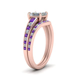 Load image into Gallery viewer, princess-cut-graduated-channel-diamond-wedding-set-with-purple-topaz-in-FD122866PRGVITO-NL-RG
