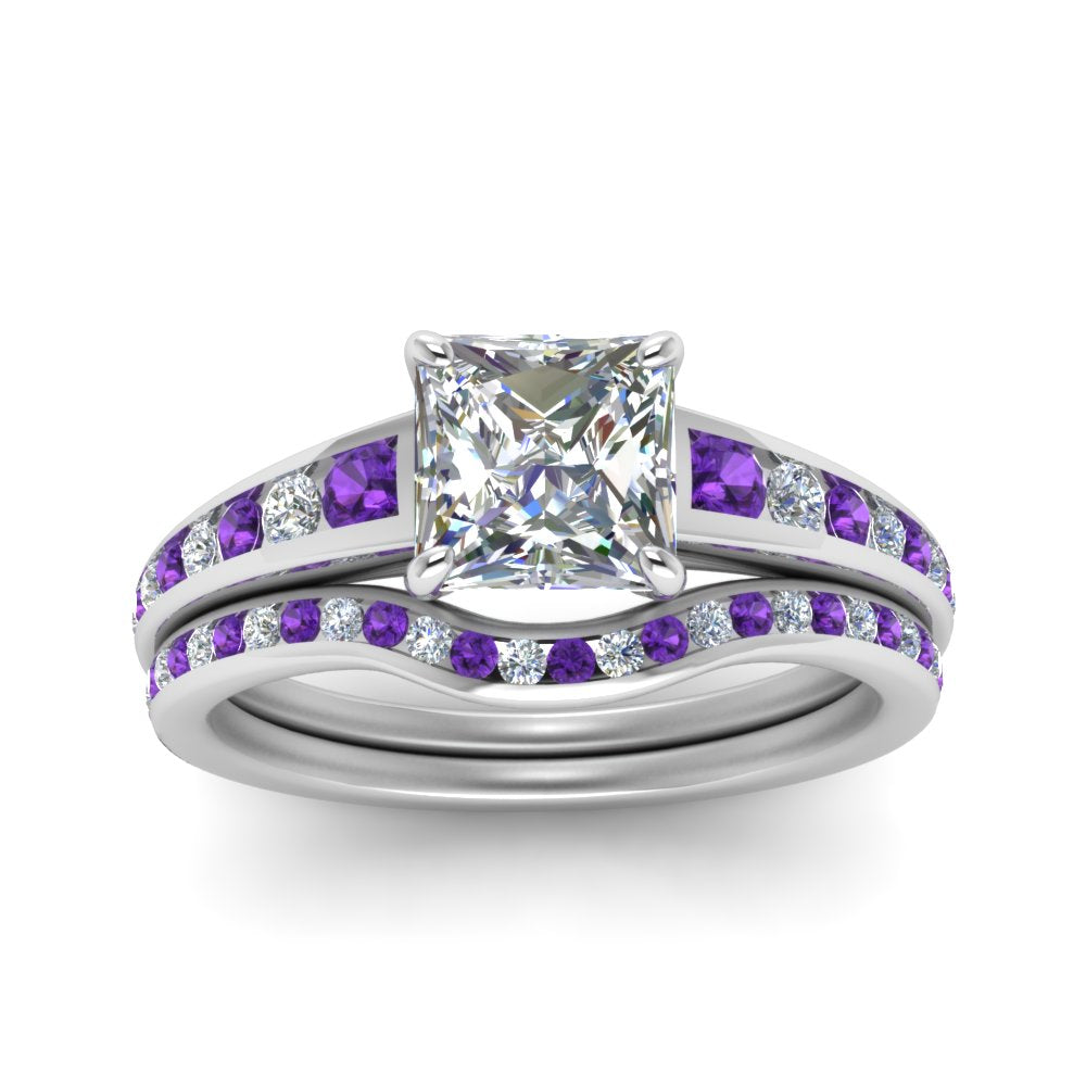 princess-cut-graduated-channel-diamond-wedding-set-with-purple-topaz-in-FD122866PRGVITO-NL-WG