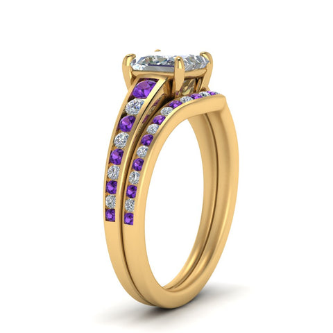 princess-cut-graduated-channel-diamond-wedding-set-with-purple-topaz-in-FD122866PRGVITO-NL-YG