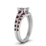 Load image into Gallery viewer, princess-cut-graduated-channel-diamond-wedding-set-with-ruby-in-FD122866PRGRUDR-NL-WG
