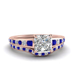 Load image into Gallery viewer, princess-cut-graduated-channel-diamond-wedding-set-with-sapphire-in-FD122866PRGSABL-NL-RG
