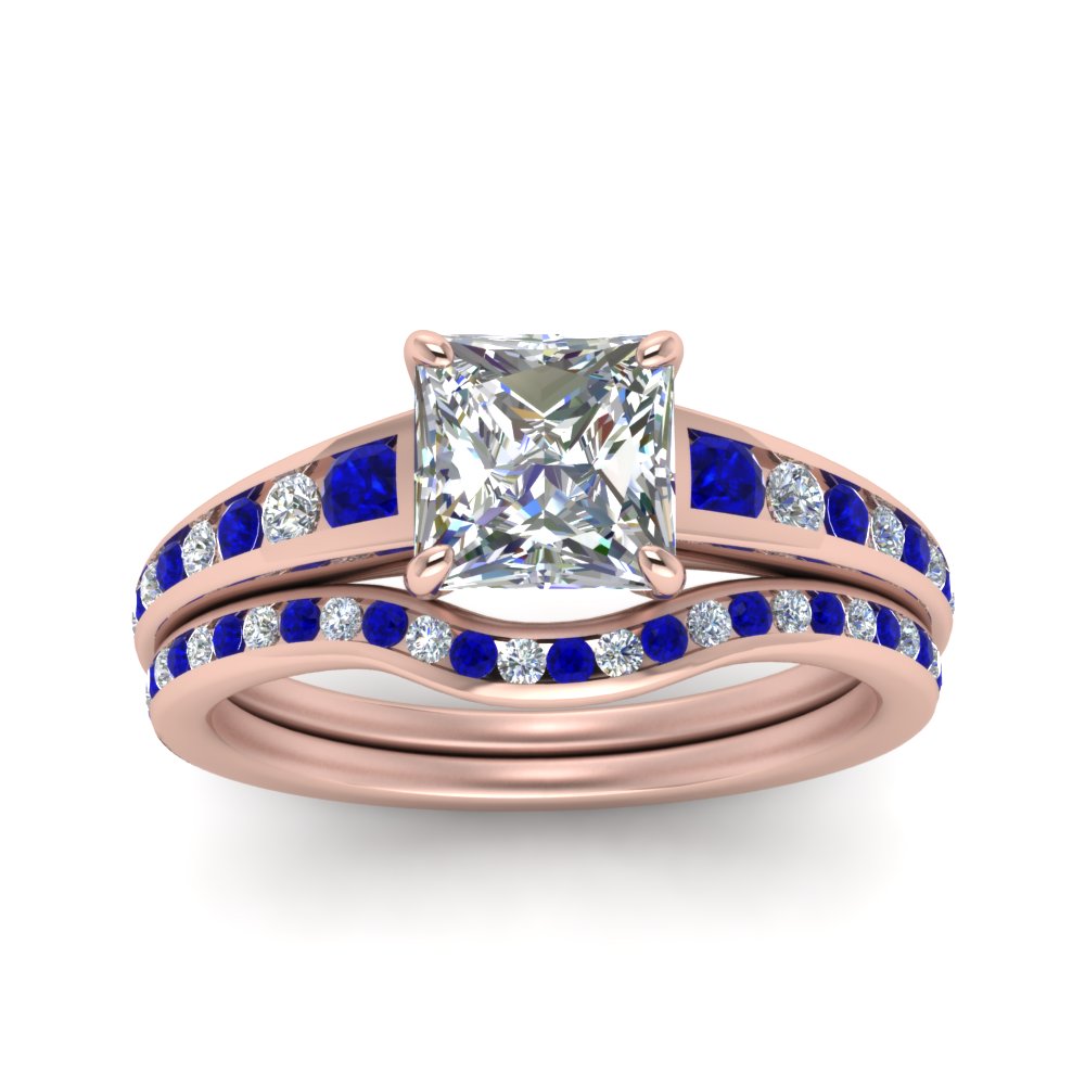 princess-cut-graduated-channel-diamond-wedding-set-with-sapphire-in-FD122866PRGSABL-NL-RG